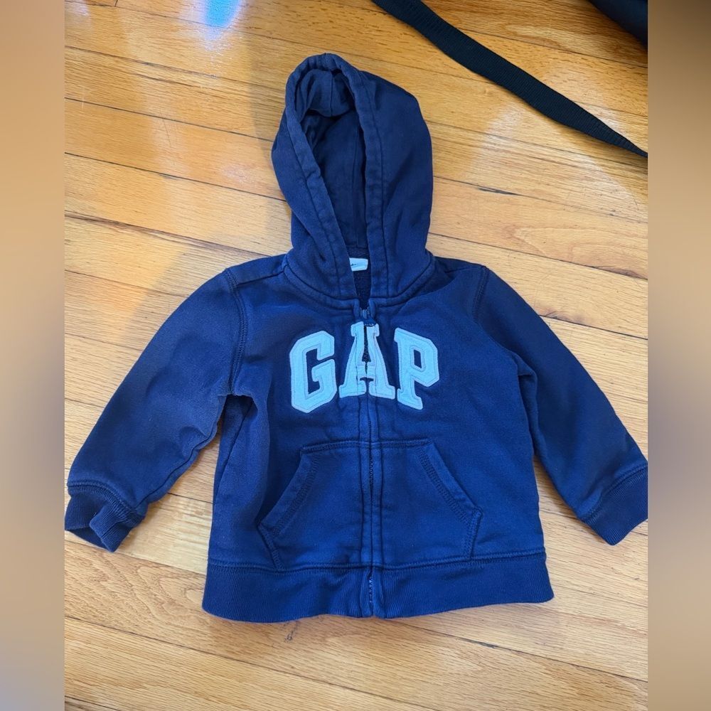 Gap Fuzzy Lined Sweatshirt 12-18m blue